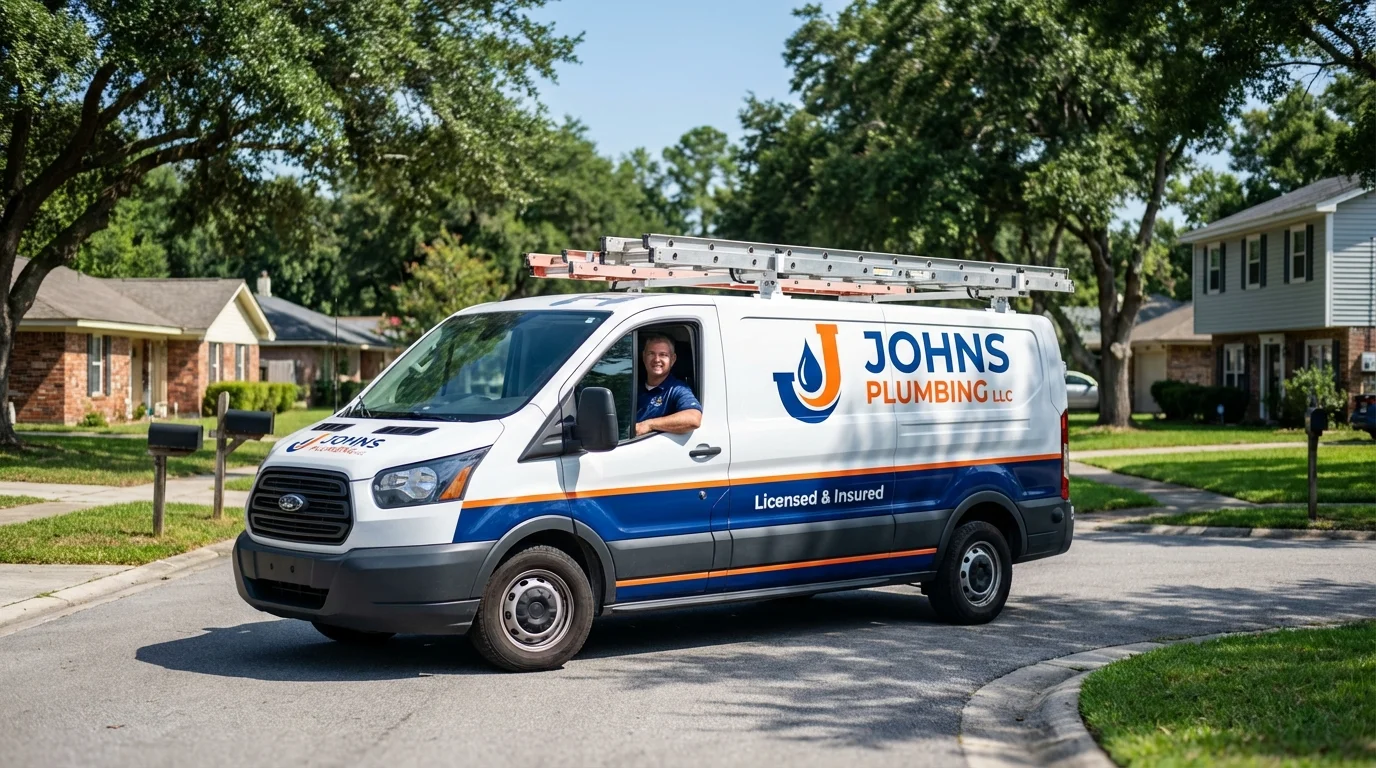 Johns Plumbing LLC service van in Collegeville, PA